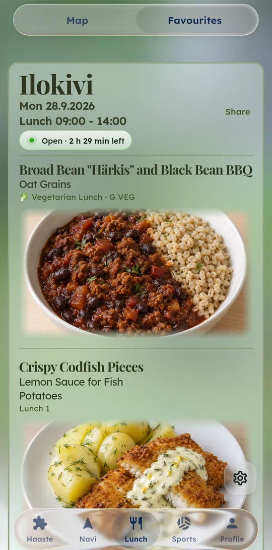 Menu with large dish images